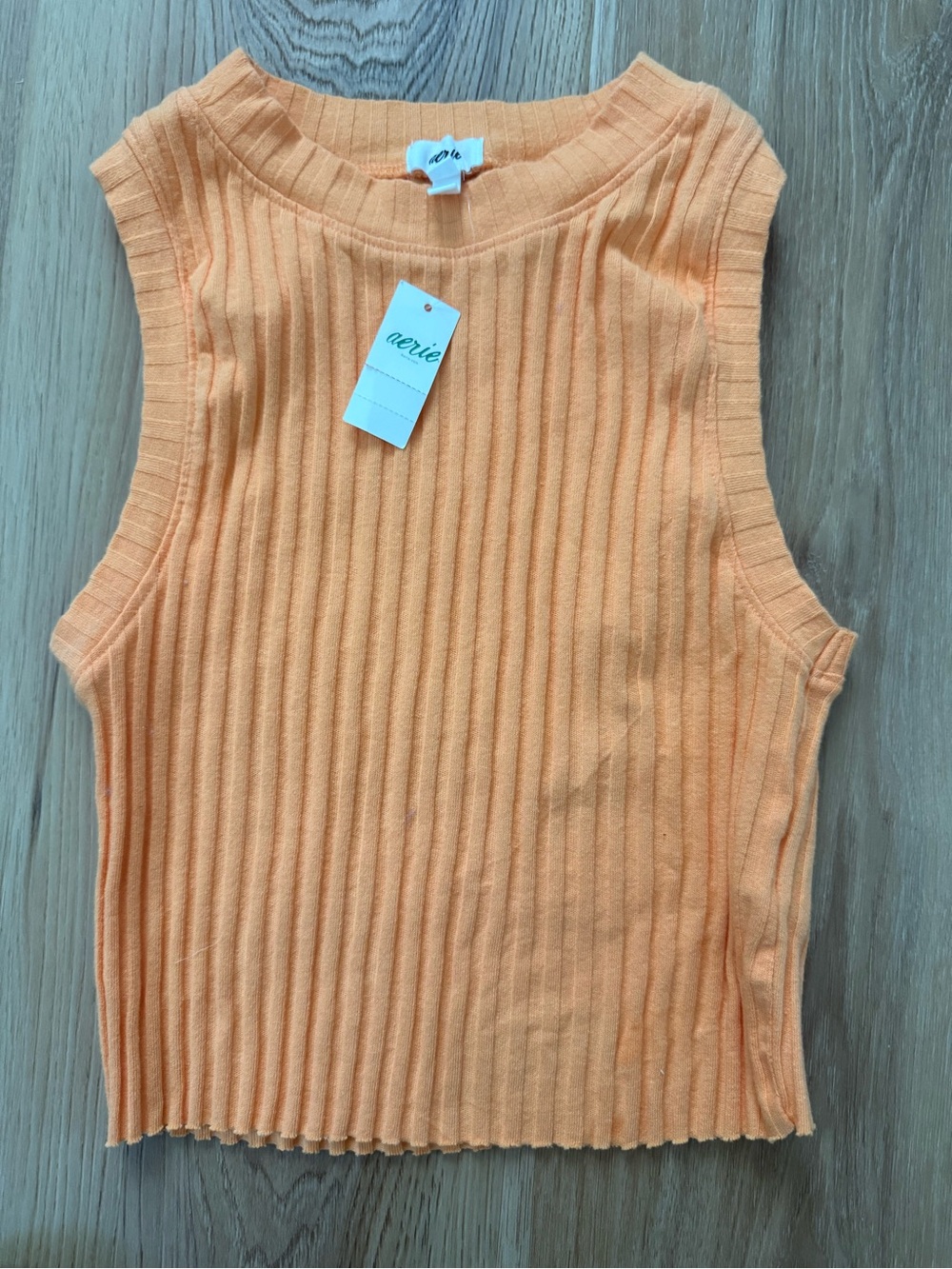 aerie new Ribbed Sleeveless Crop xs Top in Orange